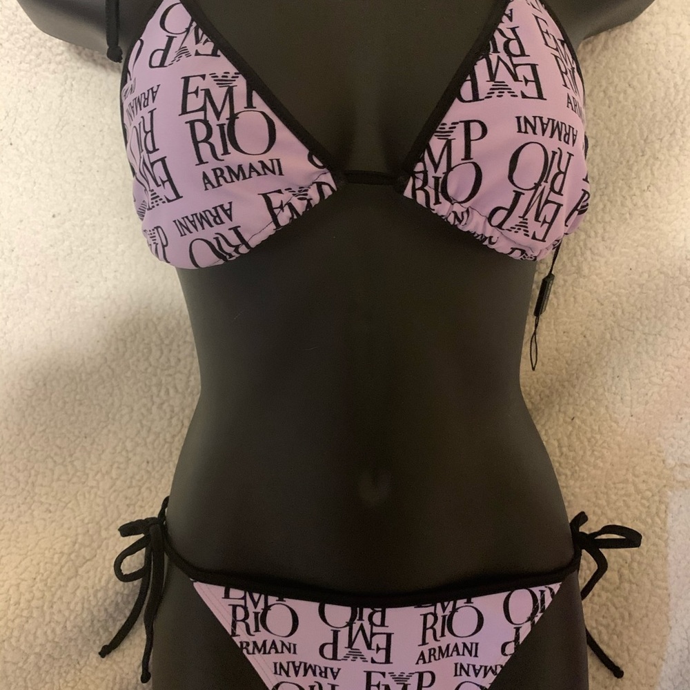 Emporia Armani bikini purple black sz sm nwot